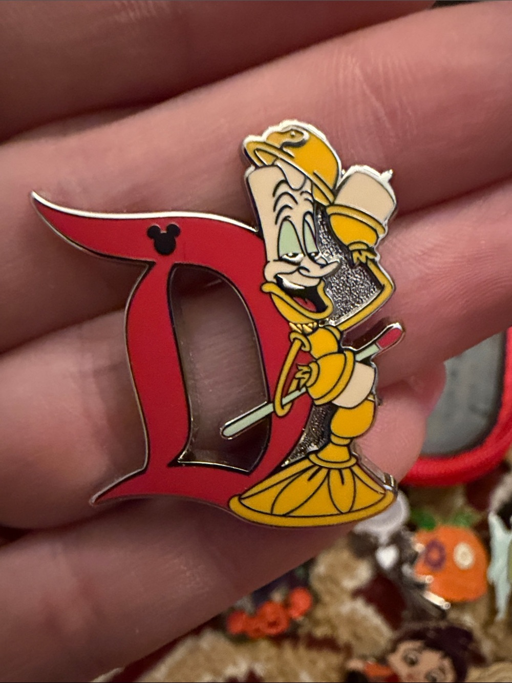 Hidden Mickey Lumiere D - Wave A Pin